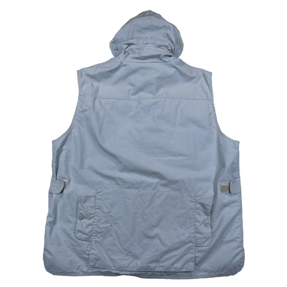 Banana Republic Safari Vest Men's XL Full Zip Pockets Hood‎ Vintage Beige